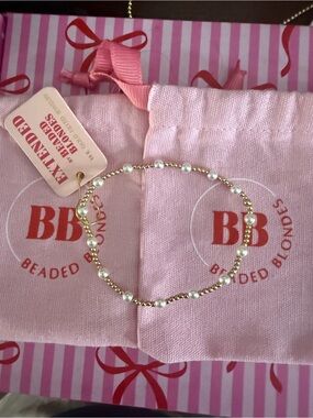 Beaded Blonds Gold & Pearl Stretch Bracelet